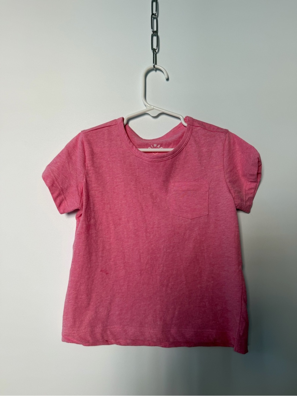 Primary Pink Short Sleeve Pocket Tee for Kids